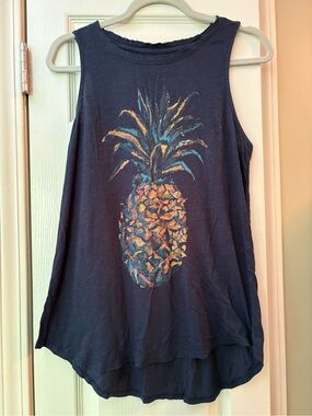 Lucky Brand Navy Pineapple Graphic Tank